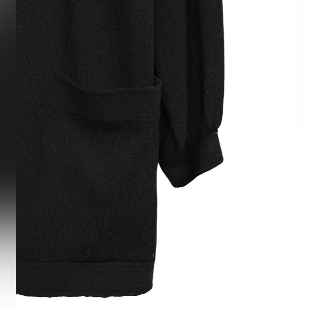 Vintage ST. JOHN Basics Santana Knit Open Front Long Cardigan in Black Sz S - Picture 9 of 16